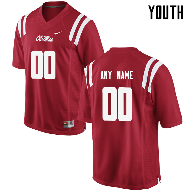 Customs Ole Miss Rebels Youth College Football Jerseys-Red